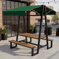 Ensemble de table et de chaises de salle à manger d'extérieur en fer durable et imperméable pour les salons de thé et les cafés, ensembles de jardin 6 places