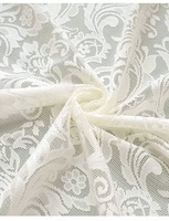 Rideaux Voilages de Luxe en Fibre de Bambou Style Européen Floral Vintage avec Dentelle, 84x52 Pouces, 2 Panneaux, à Passe-Tringle pour Salon
