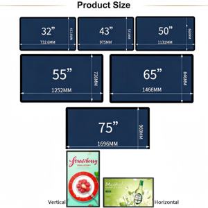 شاشة إعلانات رقمية تعمل بنظام أندرويد للتثبيت على الحائط مقاس 32 و43 و50 و55 و65 بوصة، شاشة LCD للإعلانات ولوحة قائمة رقمية وشاشة إعلانات داخلية - Product Image 3