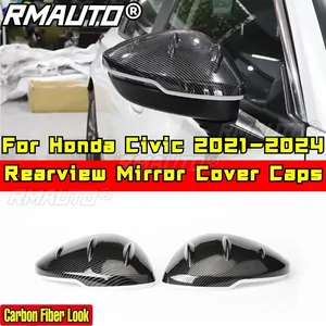 Civic Rearview Glossy <b>Black</b> MUGEN Style Side <b>Wing</b> Mirror Caps Body Kit for Honda Civic 11th Gen 2021-2024 Car Accessories - Product Image 2