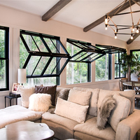 Ventanas Abatibles Verticales de Aluminio Modernas de Gran Capacidad Suifu, Vidrio Low-E con Aislamiento Térmico, 5 Años de Garantía, para Cocina de Villa