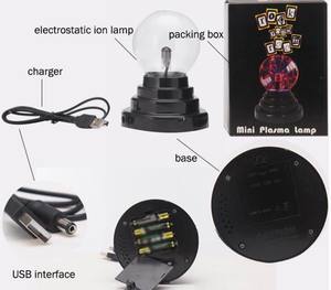Fantasía 3 pulgadas Mini Magic Touch-Sensible Plasma Ball Lamp USB <span class=keywords><strong>Glass</strong></span> Sphere Lightning Orb para fiesta y decoración de Navidad - Product Image 5