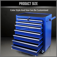 Nouvelle Armoire à Outils à 7 Tiroirs Bleue pour Réparation Automobile, Chariot Roulant Multi-Tiroirs pour Garage