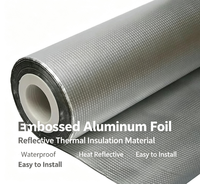 Rouleau de feuille d'aluminium gaufrée carrée 5x5mm laminée PET, barrière anti-humidité et anti-vapeur pour système d'isolation des conduits CVC