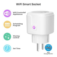 Prise intelligente Wifi Tuya 16A, moniteur de puissance EU, minuterie, application Smart Life, commande vocale à distance avec Alexa, Google Assistant, IFTTT