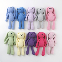 TONGTU fait à la main Crochet lapin peluche PP coton rempli tricoté poupée bébé sommeil jouet et nouveau-né cadeau