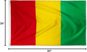 Bandera <span class=keywords><strong>de</strong></span> Guinea <span class=keywords><strong>de</strong></span> Alta Calidad, 90x150cm, Poliéster Resistente al Sol, Colores Vivos, con Ojales para Colgar en Exteriores - Product Image 4