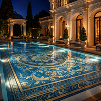 Mosaïque en verre pour piscine, mosaïque artisanale pour le sol de la piscine, design moderne, convient aux piscines, spas et salles de sport