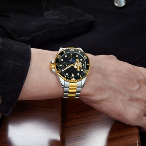 Montres de luxe pour hommes à remontage automatique Tourbillon mécanique, montres de plongée pour hommes, montres personnalisées avec logo, mouvement automatique lumineux étanche - Product Image 5