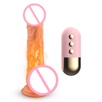Wiederaufladbares USB-Wasserdichtes Kabelloses Ferngesteuertes Heizendes Penis-Sexspielzeug für Frauen mit Vibration