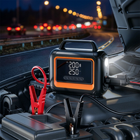Inflador de Neumáticos Multifuncional para Auto, Compresor de Aire, Arrancador de Emergencia, Manómetro Digital, Bajo Ruido, Ideal para Camping