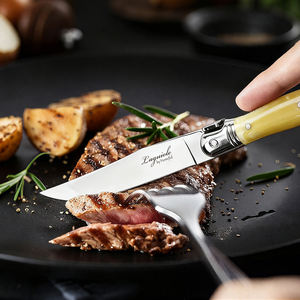 Ensemble <span class=keywords><strong>de</strong></span> 6 couteaux à steak <span class=keywords><strong>de</strong></span> style <span class=keywords><strong>Laguiole</strong></span> en acier inoxydable avec manche en ABS, finition miroir, ambidextre, durable, tranchant, <span class=keywords><strong>couverts</strong></span> <span class=keywords><strong>de</strong></span> <span class=keywords><strong>table</strong></span> - Product Image 3