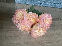 Fleurs en soie réalistes promotionnelles RTS, livraison rapide, 5 #   Grandes têtes de pivoines D12cm rose clair pour arche murale, chemin de table, Pâques