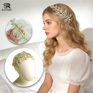 Accessoires en pierre de cristal, décorations brillantes pour la tête, strass, nouveau design de mode, applique pour robe de soirée fleurie - Product Image 1