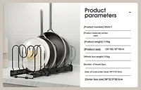 Rak Panci Dapur Multi-Fungsi yang Dapat Diperluas, Rak Panci Baja Karbon yang Dapat Disesuaikan