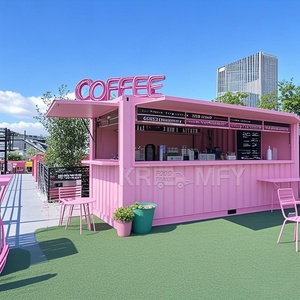 Café-bar mobile extensible en conteneur préfabriqué avec construction en panneaux sandwich en acier, design industriel extérieur - Product Image 6