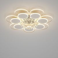 Plafonnier PM Nordic Creative Flower, style campagnard, simple, pour salon, chambre à coucher, rond, en cristal K9