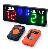 Papan Skor Digital LED dengan Remote Kontrol Ganda, Penghitung Skor Elektronik Portabel untuk Permainan Bola Basket, Bola Voli, Tenis Meja