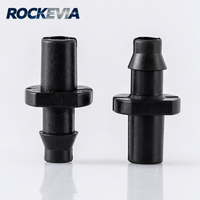 Raccord droit à simple barbe pour micro-tube 4/7 mm, pour ruban goutte-à-goutte 6 mm, en plastique/PE noir, pour irrigation goutte-à-goutte