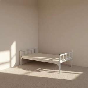 Lit simple en métal durable, idéal pour les hôtels, les dortoirs et les chambres à coucher, doté d'une structure de cadre de lit en acier - Product Image 1