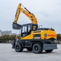 Excavadora de Ruedas de Bajo Consumo de Combustible, 14T, Verificada, 8 L/h en Prueba de Campo de 500 Horas, Motor Cummins