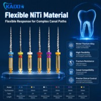 KAIXIN Lot de 6 limes dentaires métalliques M3 pour canaux radiculaires, instruments rotatifs endodontiques à activation thermique pour turbine dentaire