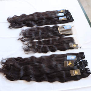 Mèches naturelles vierges indiennes tempe 100% avec fermeture en dentelle suisse HD, cuticule brésilienne vierge alignée - Product Image 2