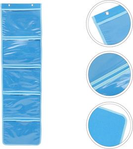 Clear Fabric Hanging Storage Bags for Home and Wall Use Foldable Pocket Chart and Book Pouch for Student Supplies - Product Image 4