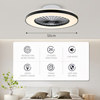 Ventilateur de plafond intelligent de style moderne avec télécommande, 24 vitesses, éclairage LED, profil bas, montage encastré