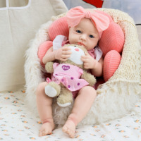 Poupée reborn en silicone de 18 pouces, corps entier, LUOLUO, jouet hyper réaliste en tissu doux pour filles, nouveau-nés, tout-petits, enfants, cadeau
