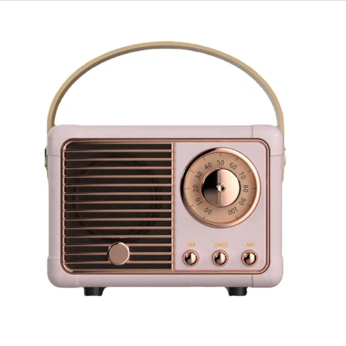 Speaker Nirkabel Retro Kreatif, Pengeras Suara Audio Portabel Mode Vintage Nostalgia Mini Modis Desain Klasik