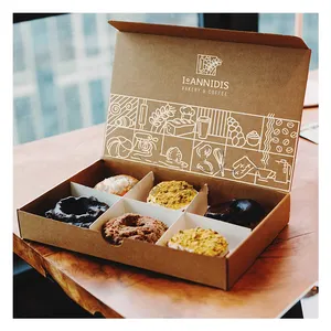 Cheap custom printed design corrugated single togo doughnut packing mini size donut cupcake packaging Bagel paper box