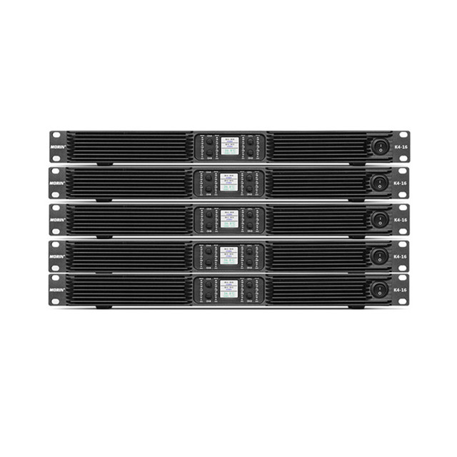 1600 Watts 4-Channel 1U Professional Digital Class D Power Amplifier with 100dB Signal-to-Noise Ratio and Metal Cabinet