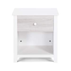 DB Connelly <b>Smart</b> <b>Nightstand</b> White/Rockport Gray Assembled Modern and Antique Style for Bedroom for Apartment Use - Product Image 2