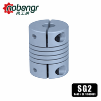Connecteur d'axe de moteur pas à pas à vis de serrage sans jeu, monobloc, à ressort, pour accouplement de poutre en aluminium à coupe spirale