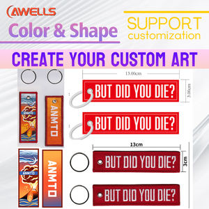 Llavero con logotipo personalizado bordado <span class=keywords><strong>Airbus</strong></span> <span class=keywords><strong>A320</strong></span>, diseño de tela de sarga, Color personalizado, accesorio de anillo de 30mm, tamaño de 130x30mm, regalo de promoción - Product Image 5