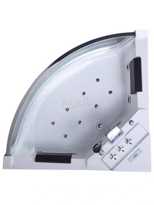 Baignoire d'angle de luxe pour hôtel avec <span class=keywords><strong>jacuzzi</strong></span>, massage, <span class=keywords><strong>spa</strong></span>, lumières LED à bulles, baignoire triangulaire pour 2 personnes - Product Image 5