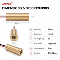 Módulo de Diodo Láser Verde de Alta Visibilidad ZhonNa 532nm con Controlador QCL 3-3.7V, Punto Único, Calibración DIY, Grado Industrial