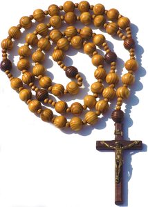 Fatto a mano Super santo grande 16 pollici perline Mix <span class=keywords><strong>Rosario</strong></span> naturale Catholic legno Jesus Cross XL grande muro Christian - Product Image 2