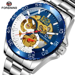 <span class=keywords><strong>Montre</strong></span>-bracelet de luxe FORSINING <span class=keywords><strong>pour</strong></span> <span class=keywords><strong>homme</strong></span> d'affaires, en acier inoxydable, mouvement automatique squelette, <span class=keywords><strong>montre</strong></span> mécanique étanche - Product Image 1