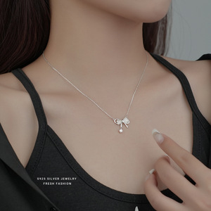 Collana di cristallo con occhio di gatto in pietra di opale fiore dolce s925 in argento Sterling oro collana di lusso cuore quadrifoglio collana - Product Image 5