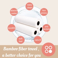 Rouleau de fibre de bambou chiffon de nettoyage réutilisable lavable cuisine ménage lingettes de nettoyage