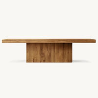 Table à thé en chêne antique vintage classique Salon moderne Maison Villa rectangulaire en bois peut être personnalisée