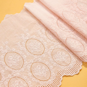 Encaje de Algodón 100% al por Mayor con Flores Bordadas y Caladas <span class=keywords><strong>para</strong></span> Mujer - Product Image 5