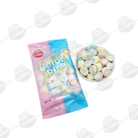 Vente en gros de guimauves halal multicolores fourrées, saveur fruitée, douces et moelleuses, confiserie en coton