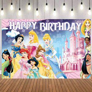 Conte de fées château <span class=keywords><strong>princesse</strong></span> fond toile de fond fille joyeux anniversaire fête décorations princesses toile de fond - Product Image 6