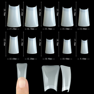 500 faux ongles en forme de canard, transparents naturels, faits à la main, à presser, forme large, pour usage professionnel en salon - Product Image 5