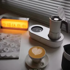 Seven & Me Semiautomática italiana espresso Moka pot vapor espuma de leche máquina de café espresso integrada eléctrica Moka Pot