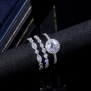 Three Piece Ring Set for Women Silver Tone Elegant Fashion Party Finger Accessory Gift - Product Image 6