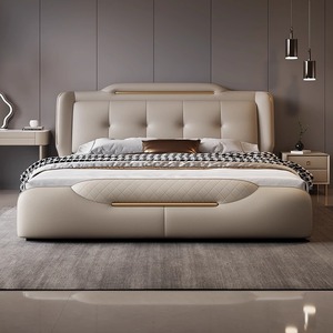 Mobili di Lusso in Legno per Camera da <span class=keywords><strong>Letto</strong></span>, Letti Imbottiti Morbidi, <span class=keywords><strong>Letto</strong></span> <span class=keywords><strong>Matrimoniale</strong></span> King Size con Contenitore, Set Completo di Arredamento - Product Image 2